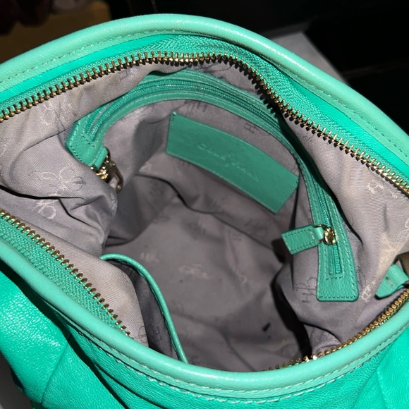 Cole Haan Zoe Aqua Green Leather Large Bucket Shoulder Bag Purse EUC!, MSRP $348 - Picture 7 of 8
